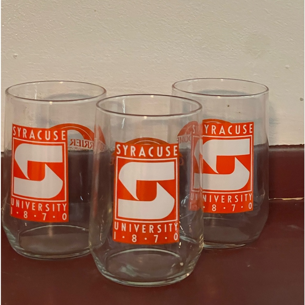 Vintage Collectable 3 Syracuse University Glasses.